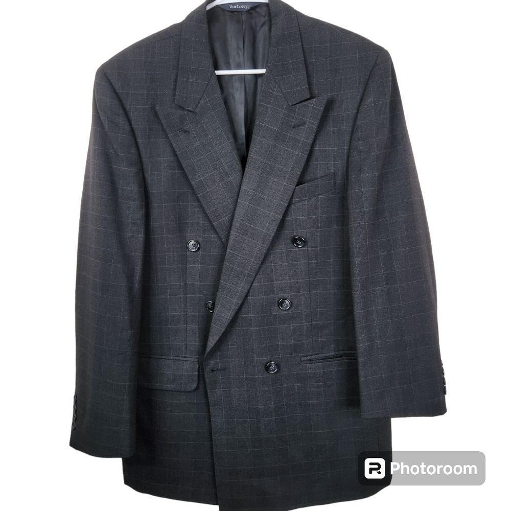 VTG Burberrys Mens 100% Wool Double Breasted Sport Coat Blazer Size 40